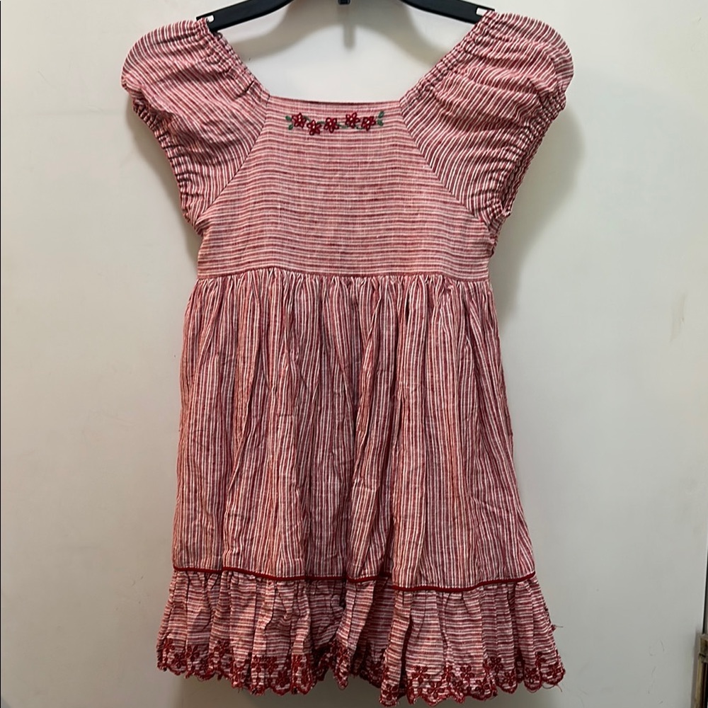 Well Dressed Wolf Red Ruffled Smocked Sundress Size 5
